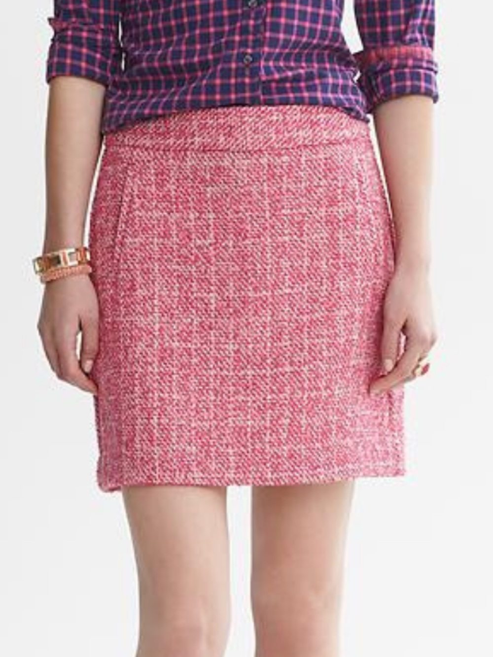 Banana Republic pink tweed wool blend skirt size 12